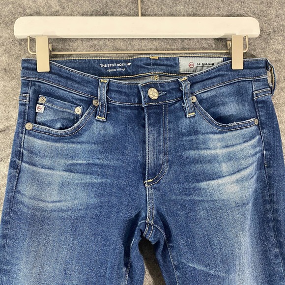 AG Adriano Goldschmied Jeans 26 Blue Denim Mid Rise Cigarette Cuffed - Picture 14 of 14
